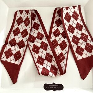 3/$20 Handbag Skinny Scarf Red Plaid argyle